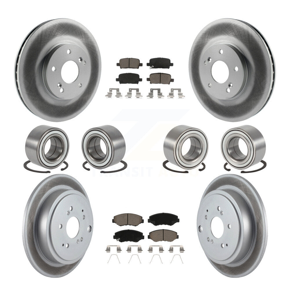 Kit de rotors et plaquettes de frein avec roulement avant et arrière (10 pièces) pour Honda Pilo 2003-2004