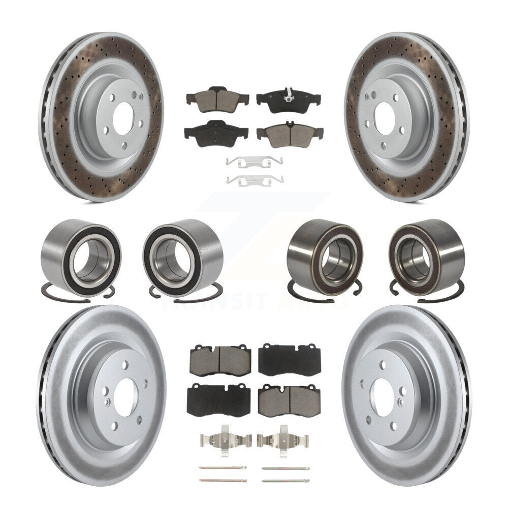 Kit de plaquettes de Rotor de frein à disque revêtu de roulement avant et arrière (10 pièces) pour Mercedes-Benz S35