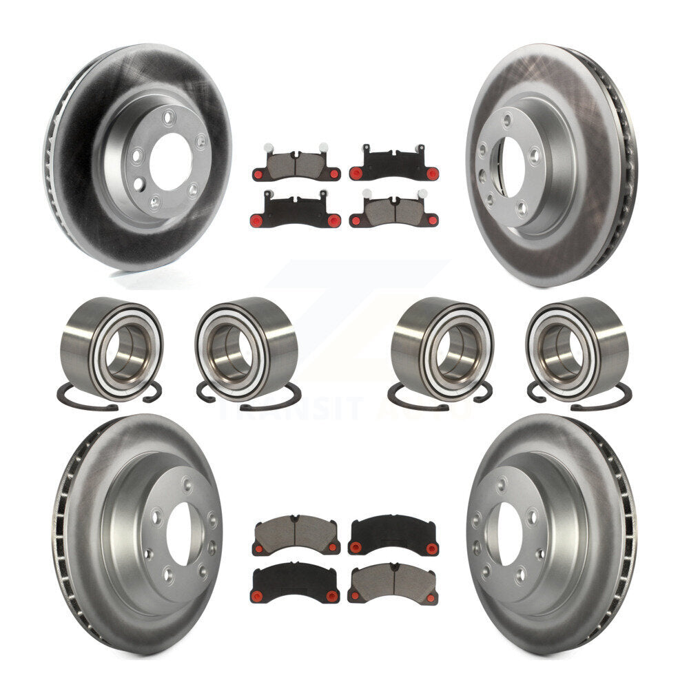Kit de rotors et plaquettes de frein à disque revêtus de roulements avant et arrière (10 pièces) pour Porsche Cayenn