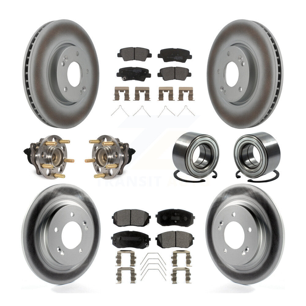 Kit de plaquettes de rotor de frein, roulement de moyeu avant et arrière (10 pièces) pour Kia Soul E 2017 – 2019