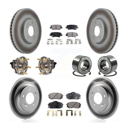Kit de rotors et plaquettes de frein à disque revêtus de roulement de moyeu avant et arrière (10 pièces) pour Kia Soul E