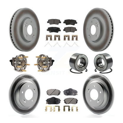 Kit de rotors et plaquettes de frein à disque revêtus de roulement de moyeu avant et arrière (10 pièces) pour Kia Soul E