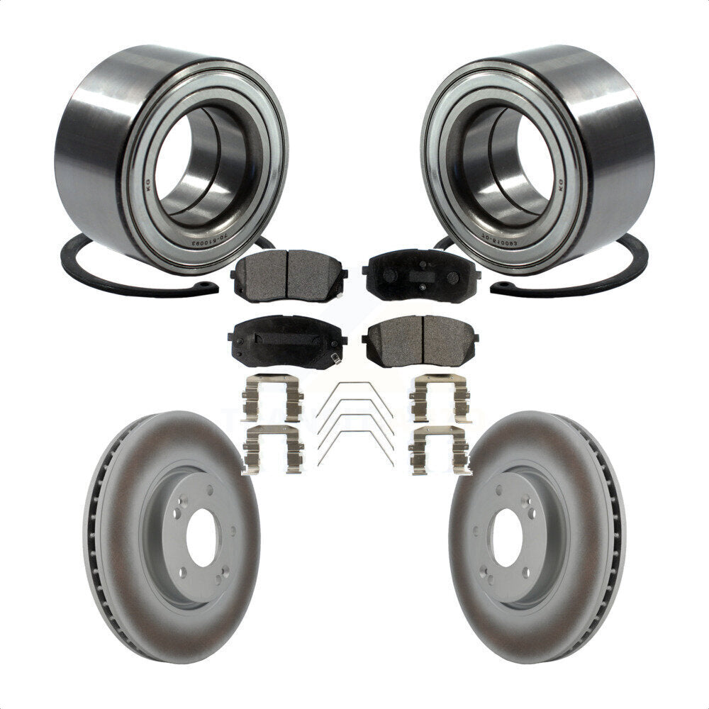 Kit de rotor et plaquettes de frein à disque revêtus de roulement de roue avant pour Kia Soul E 2017 – 2019