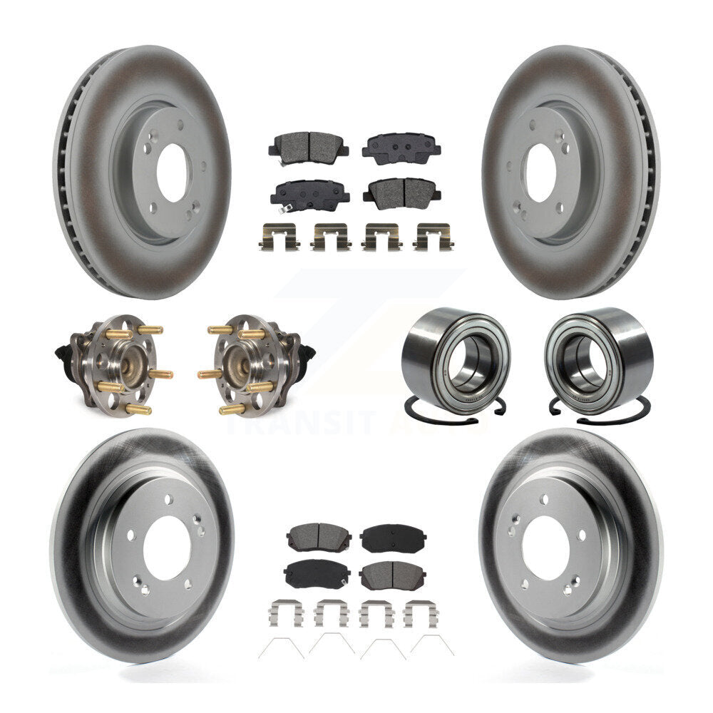 Kit de plaquettes de rotor de frein, roulement de moyeu avant et arrière (10 pièces) pour Kia Soul E 2017 – 2019