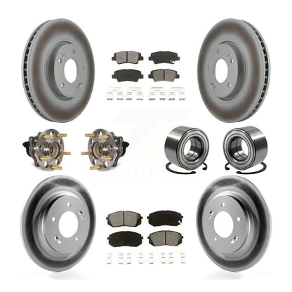 Kit de rotors et plaquettes de frein à disque revêtus de roulement de moyeu avant et arrière (10 pièces) pour Kia Soul E