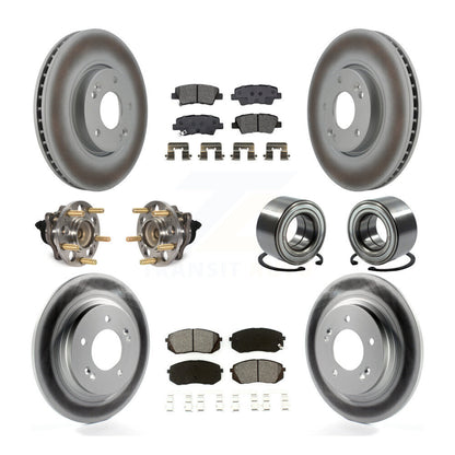 Kit de rotors et plaquettes de frein à disque revêtus de roulement de moyeu avant et arrière (10 pièces) pour Kia Soul E