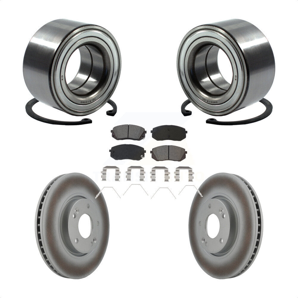 Kit de rotor et plaquettes de frein à disque revêtus de roulement de roue avant pour Kia Soul E 2017 – 2019