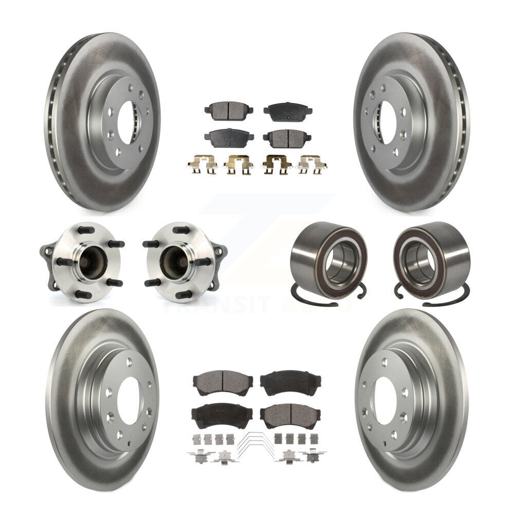 Kit de plaquettes de rotor de frein enduites de roulement de moyeu avant et arrière (10 pièces) pour Mazda 6 2.5 09-13