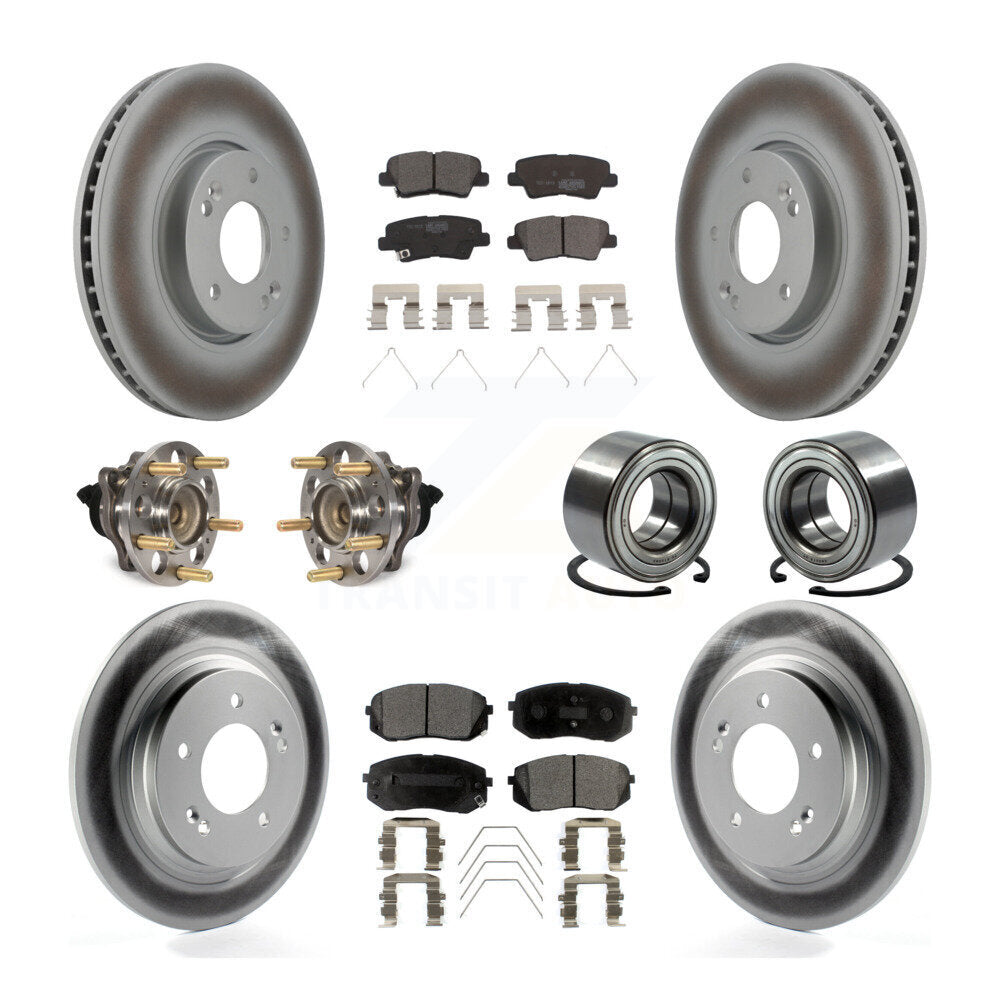 Kit de plaquettes de rotor de frein, roulement de moyeu avant et arrière (10 pièces) pour Kia Soul E 2017 – 2019