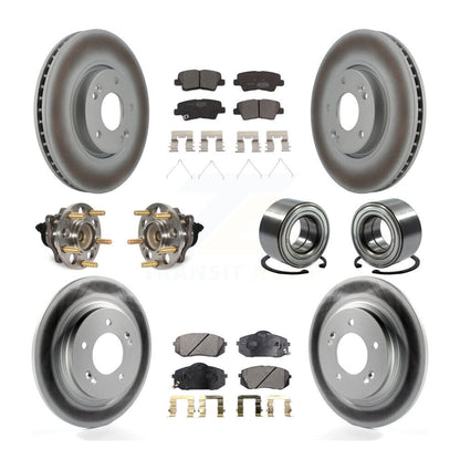 Kit de rotors et plaquettes de frein à disque revêtus de roulement de moyeu avant et arrière (10 pièces) pour Kia Soul E