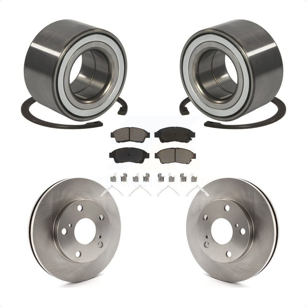 Kit de rotors de frein à disque et de plaquettes en céramique, roulement de roue avant, pour Toyota Camry 2.2