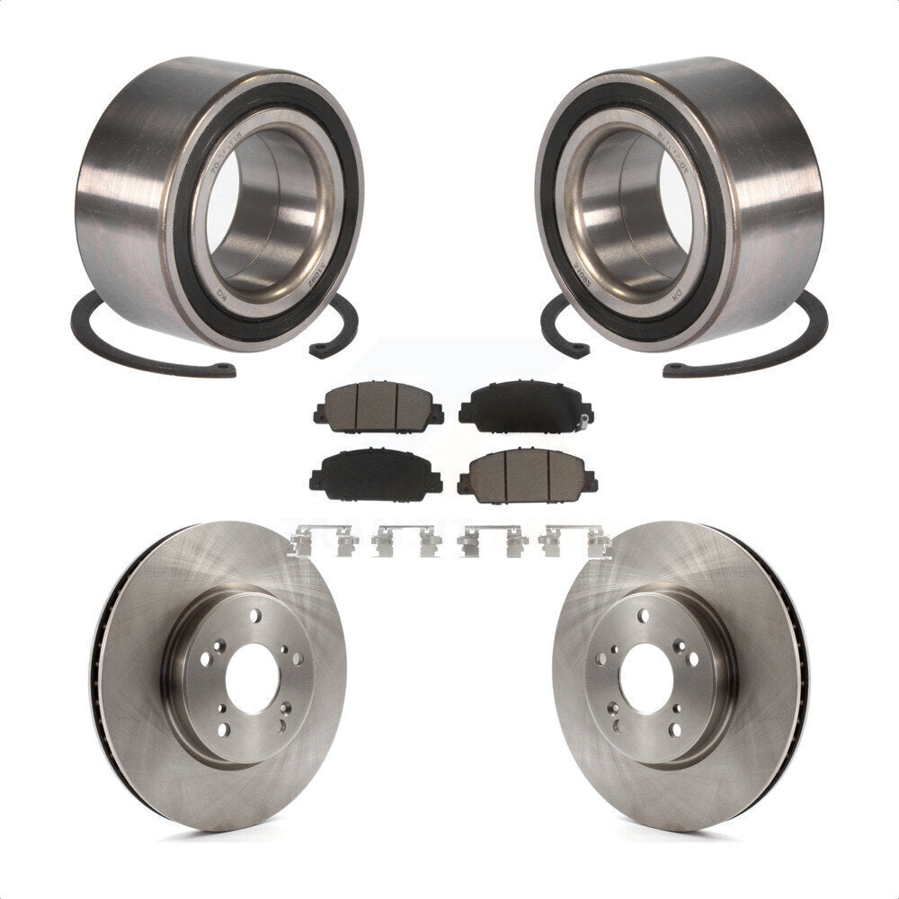 Kit de rotors de frein à disque et de plaquettes en céramique, roulement de roue avant, pour Honda Accord