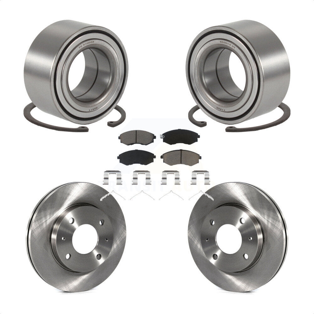 Kit de rotors de frein à disque et de plaquettes en céramique, roulement de roue avant, pour Hyundai Sonata