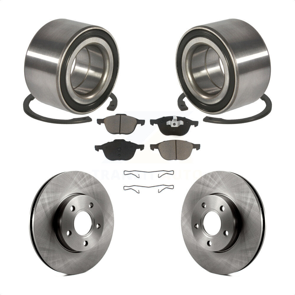 Kit de rotors de frein à disque et de plaquettes en céramique, roulement de roue avant, pour Ford Focus c-max