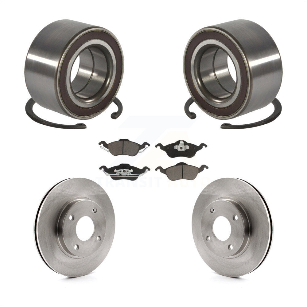 Kit de rotors de frein à disque et de plaquettes en céramique, roulement de roue avant, pour Ford Focus