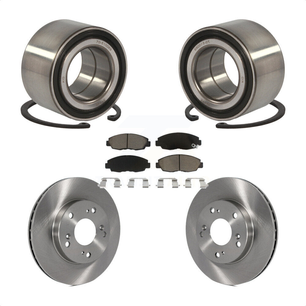 Kit de rotors de frein à disque et de plaquettes en céramique, roulement de roue avant, pour Honda Civic