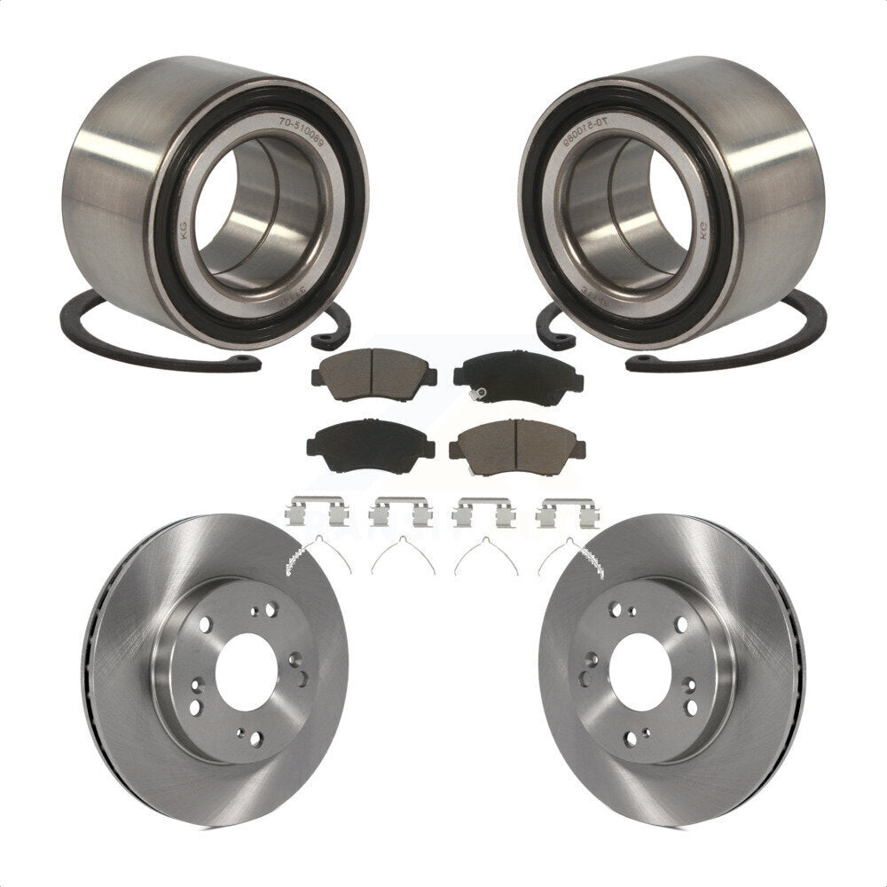 Kit de rotors de frein à disque et de plaquettes en céramique, roulement de roue avant, pour Honda Civic