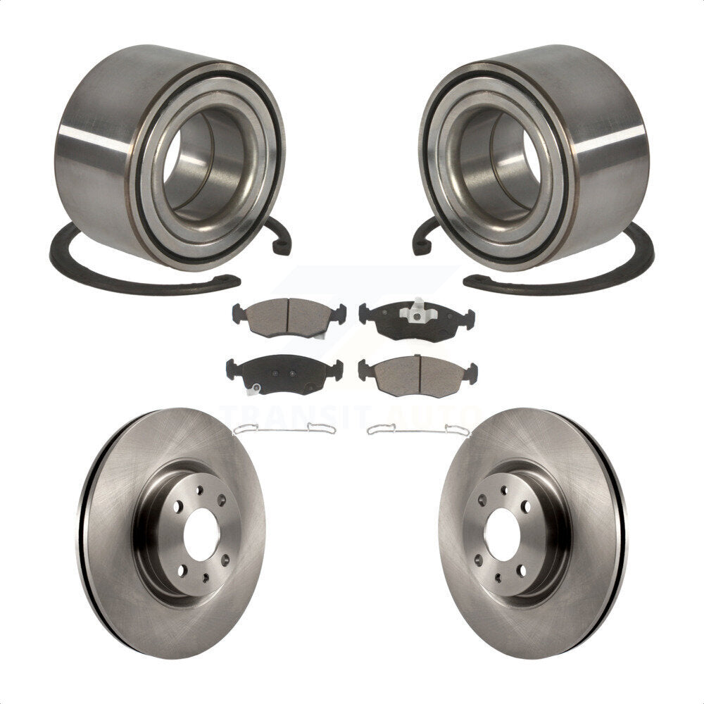 Kit de rotors de frein à disque et de plaquettes en céramique, roulement de roue avant, pour Fiat 500