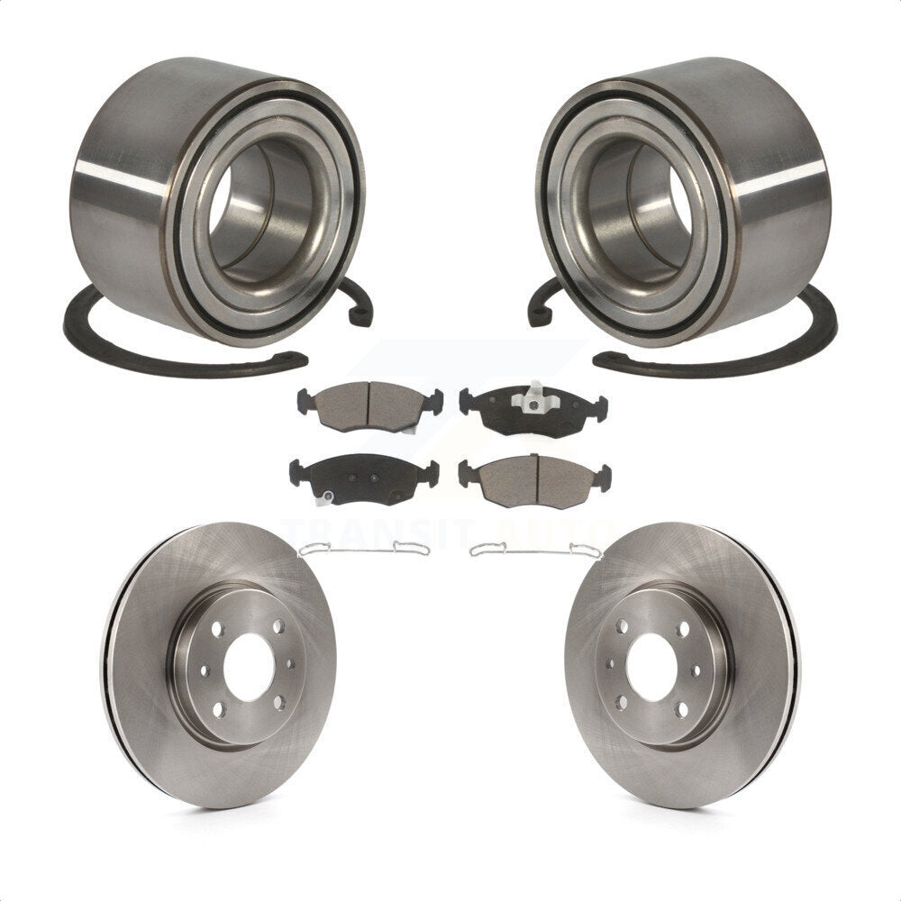 Kit de rotors de frein à disque et de plaquettes en céramique, roulement de roue avant, pour Fiat 500