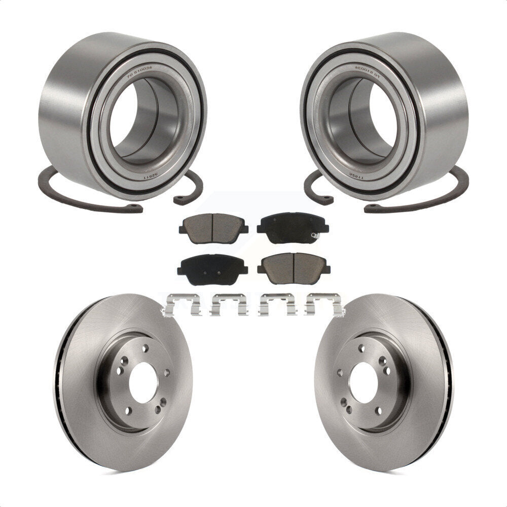 Front Wheel Bearing Disc Brake Rotors And Pads Kit For Hyundai Sonata Kia Optim