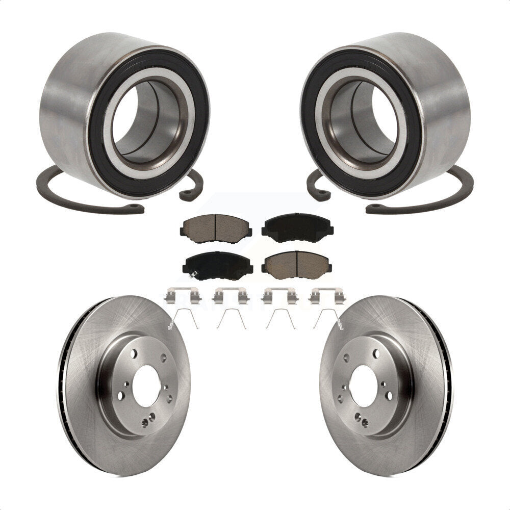 Kit de rotors de frein à disque et de plaquettes en céramique, roulement de roue avant, pour Honda Civic