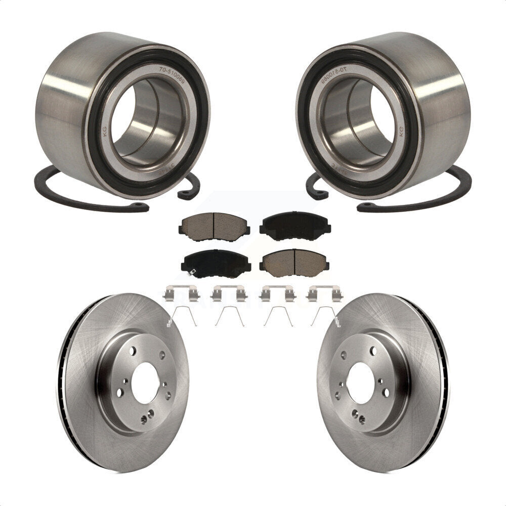 Kit de rotors de frein à disque et de plaquettes en céramique, roulement de roue avant, pour Honda Civic