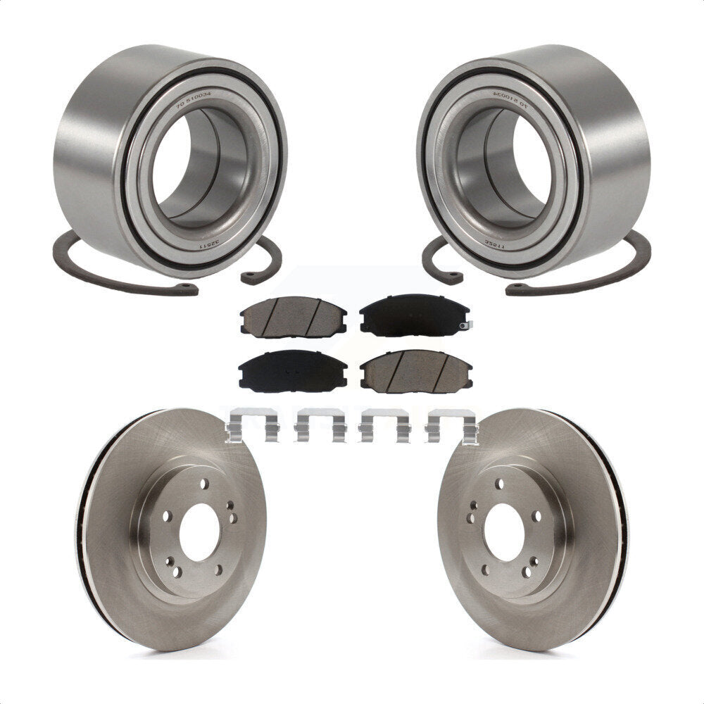 Kit de rotors de frein à disque et de plaquettes en céramique, roulement de roue avant, pour Hyundai Santa Fe