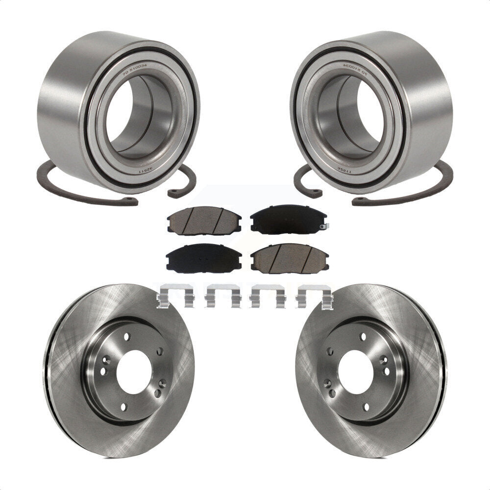 Kit de rotors de frein à disque et de plaquettes en céramique, roulement de roue avant, pour Hyundai Santa Fe