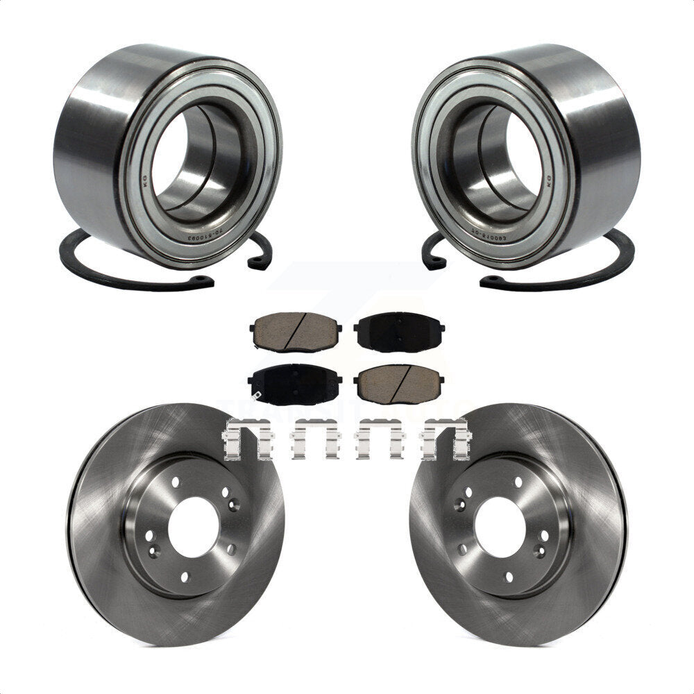 Kit de rotors de frein à disque et de plaquettes en céramique, roulement de roue avant, pour Kia Soul Forte