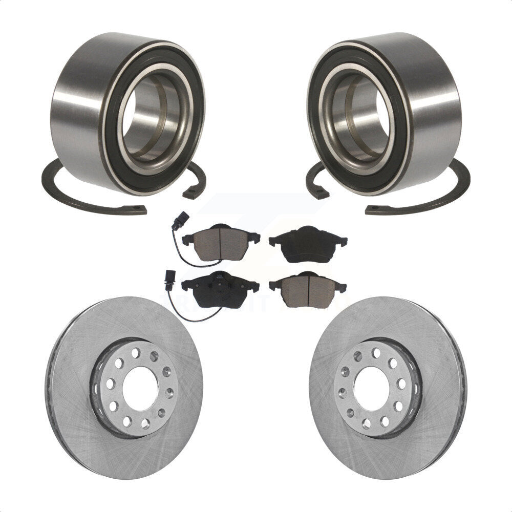 Kit de Rotor et plaquettes de frein à disque, roulement de roue avant, pour Volkswagen Passat Audi A4 A