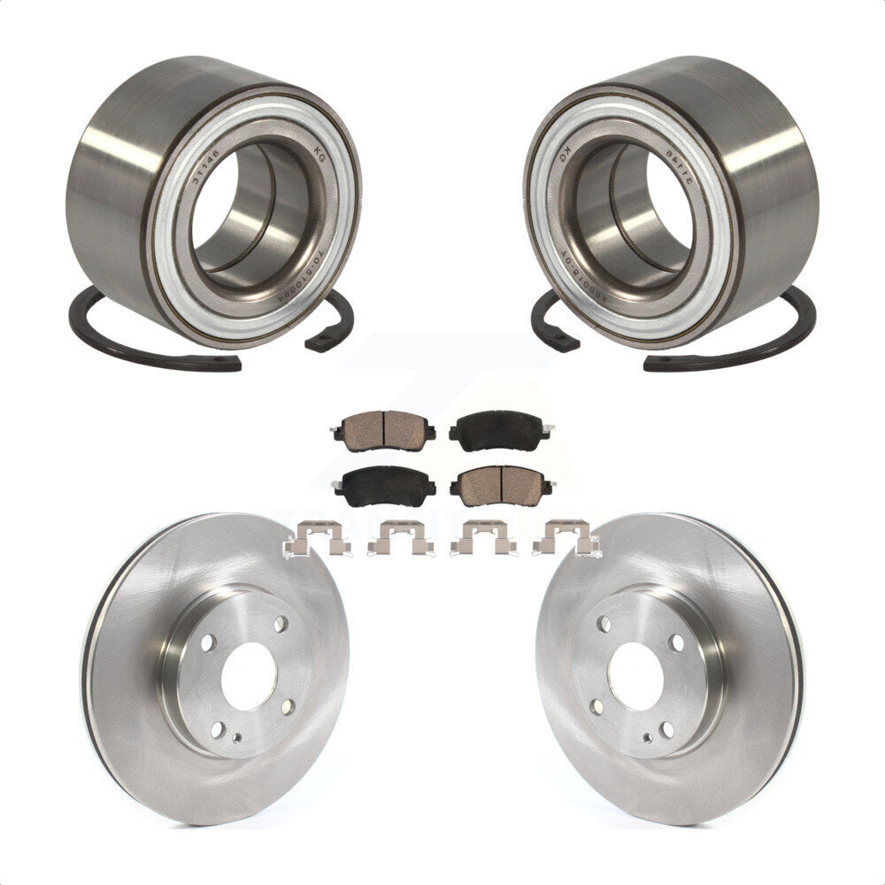 Kit de rotors de frein à disque et de plaquettes en céramique, roulement de roue avant, pour Toyota Yaris iA