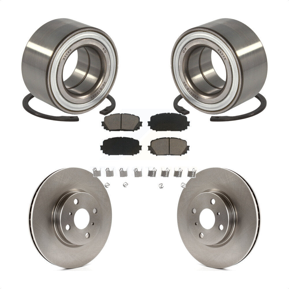 Kit de rotors de frein à disque et de plaquettes en céramique, roulement de roue avant, pour Toyota Yaris