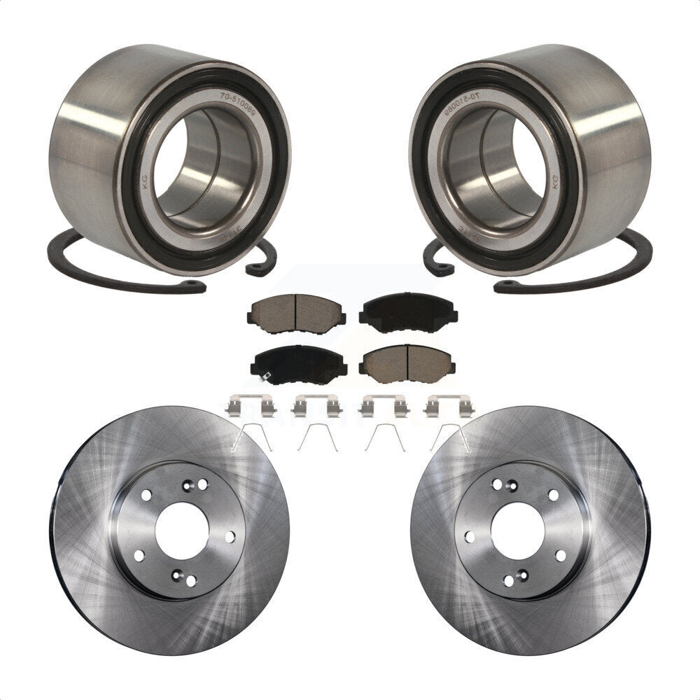 Kit de rotors de frein à disque et de plaquettes en céramique, roulement de roue avant, pour Honda Civic