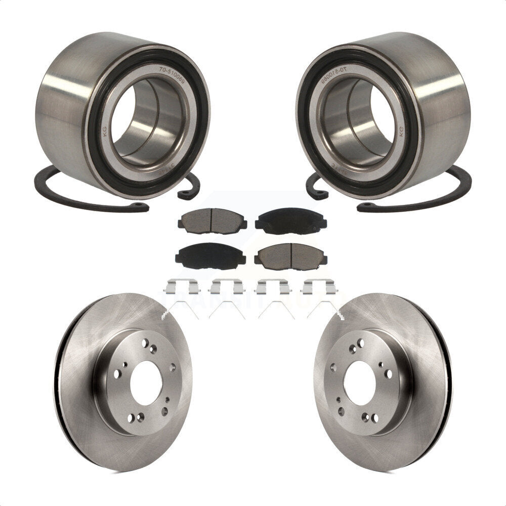 Kit de rotors de frein à disque et de plaquettes en céramique, roulement de roue avant, pour Honda Civic