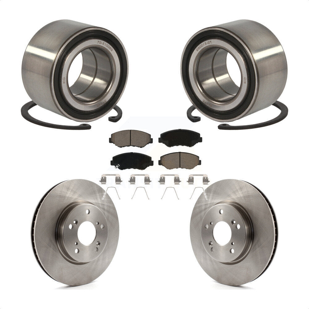 Kit de rotors de frein à disque et de plaquettes en céramique, roulement de roue avant, pour Honda Civic