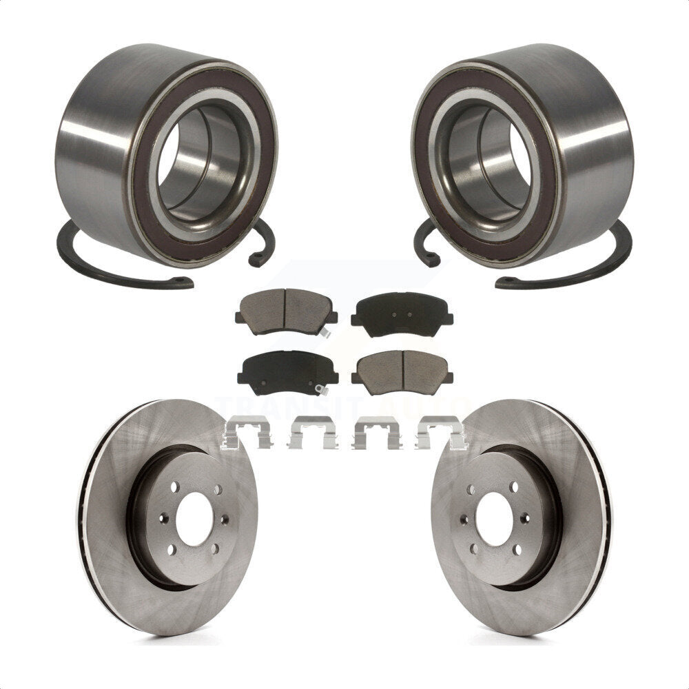 Kit de rotors de frein à disque et de plaquettes en céramique, roulement de roue avant, pour Kia Rio