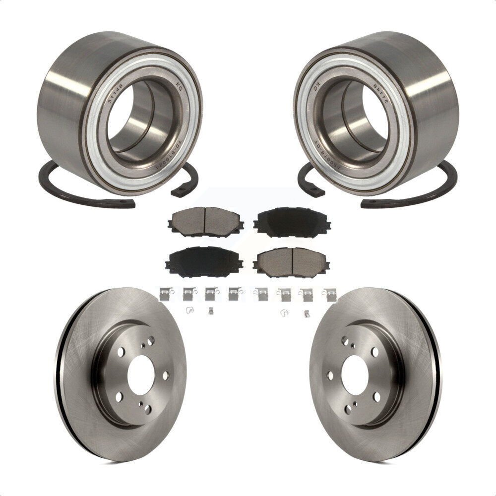 Kit de rotors et plaquettes de frein à disque, roulement de roue avant, pour Toyota Prius V 2017 – 2018