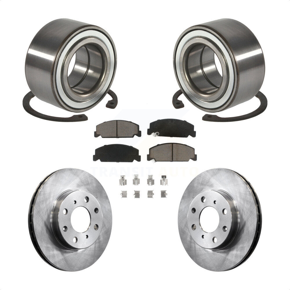 Kit de rotors de frein à disque et de plaquettes en céramique, roulement de roue avant, pour Honda Civic
