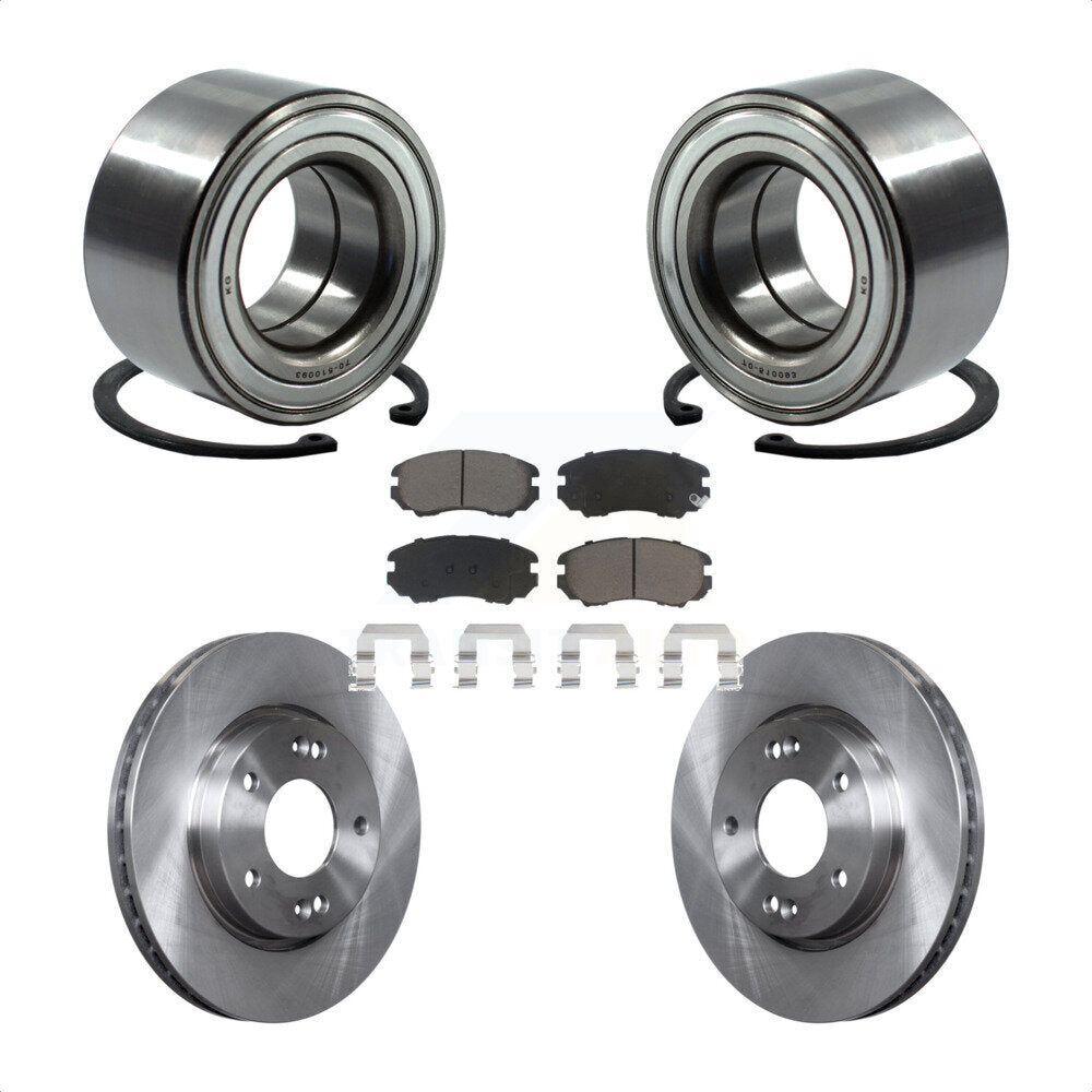 Kit de rotors de frein à disque et de plaquettes en céramique, roulement de roue avant, pour Hyundai Elantra