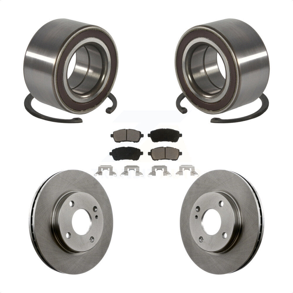 Kit de rotors de frein à disque et de plaquettes en céramique, roulement de roue avant, pour Ford Fiesta