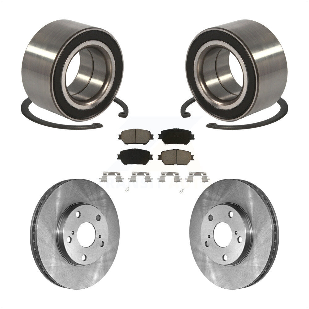 Kit de rotors de frein à disque et de plaquettes en céramique, roulement de roue avant, pour Toyota Camry