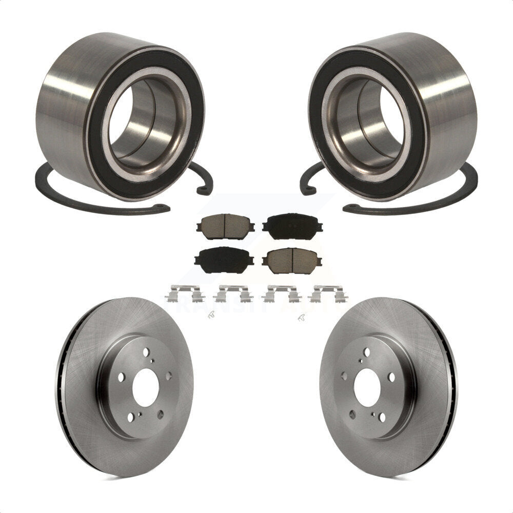 Kit de rotors de frein à disque et de plaquettes en céramique, roulement de roue avant, pour Toyota Camry