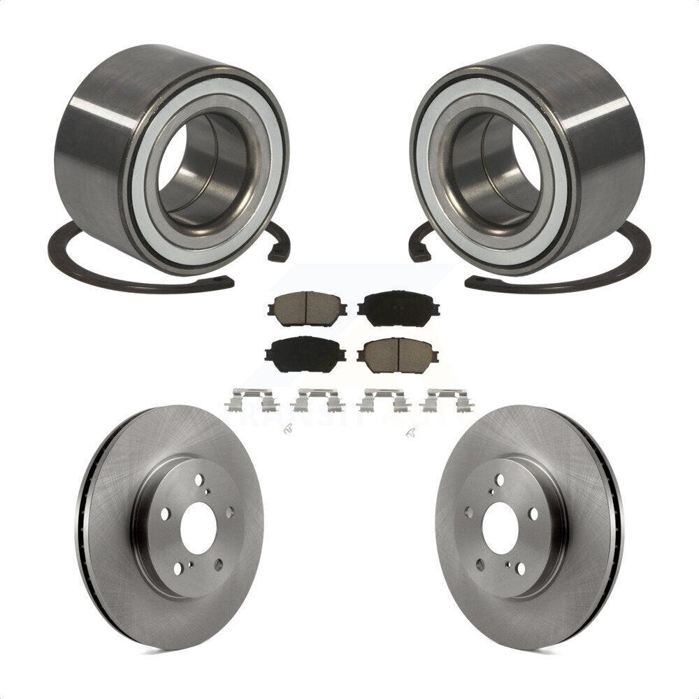 Kit de rotors de frein à disque et de plaquettes en céramique, roulement de roue avant, pour Toyota Camry