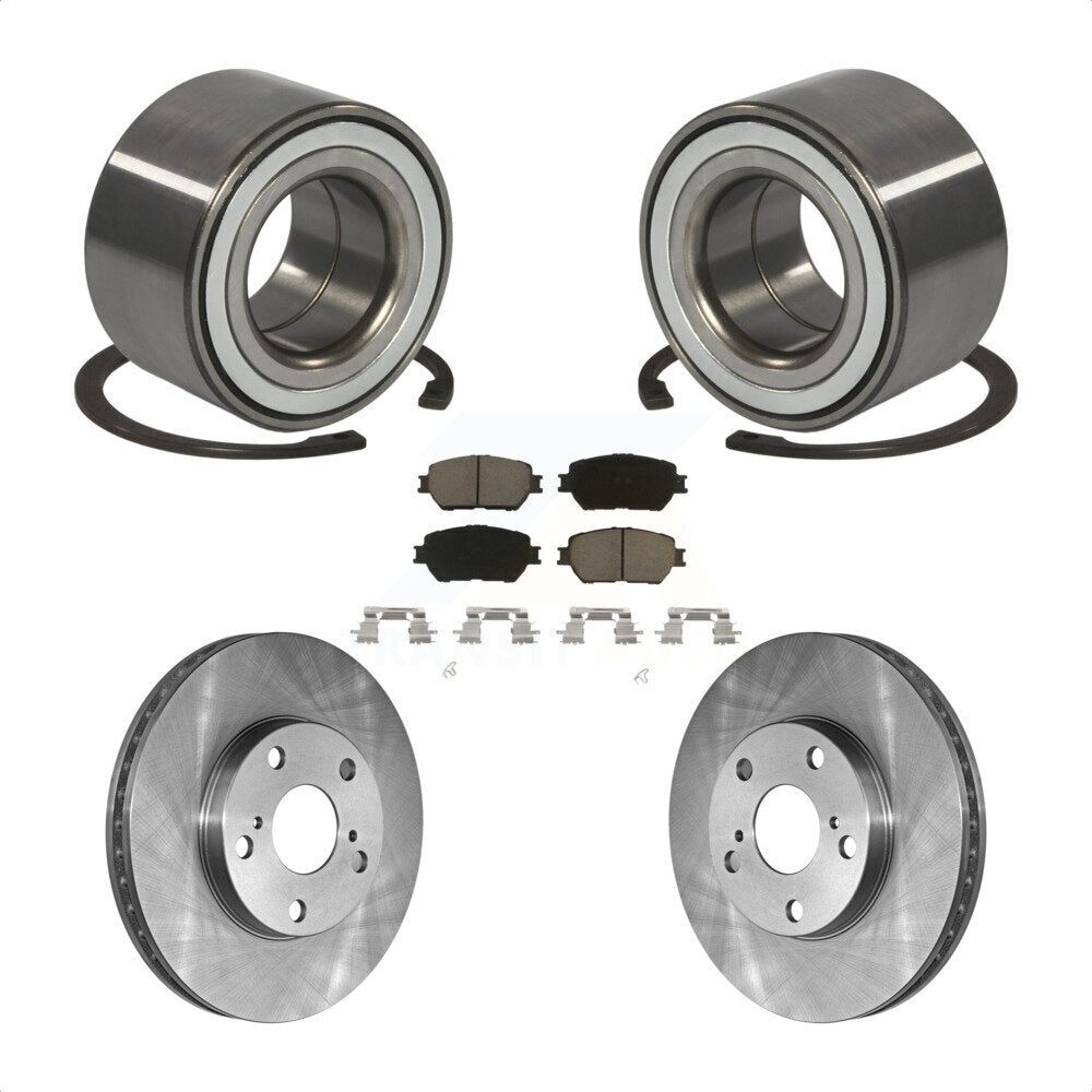 Kit de rotors de frein à disque et de plaquettes en céramique, roulement de roue avant, pour Toyota Camry