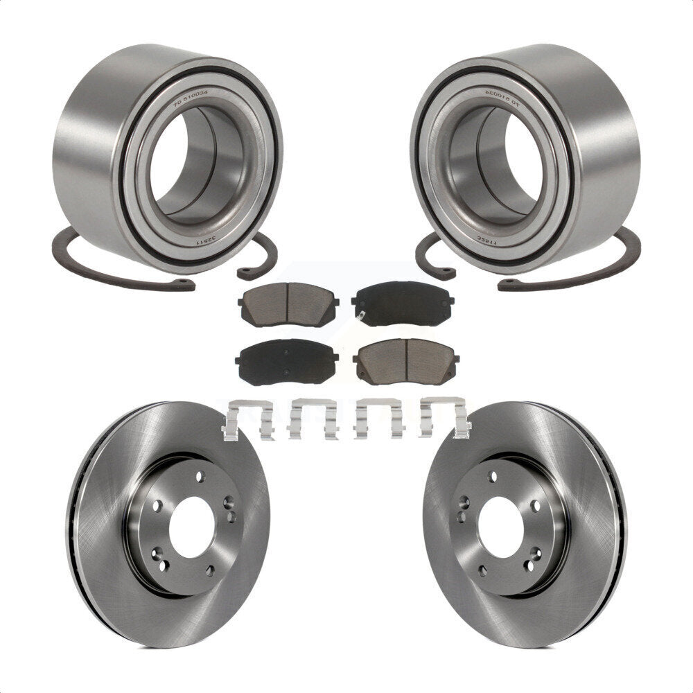 Rotor de frein à disque de roulement de roue avant et Kit de plaquettes en céramique pour Kia Rond 2007 – 2009