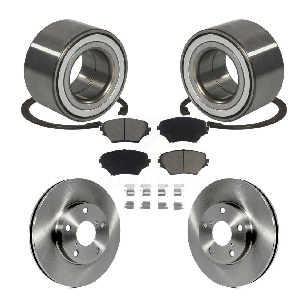 Kit de rotors de frein à disque et de plaquettes en céramique, roulement de roue avant, pour Toyota RAV4