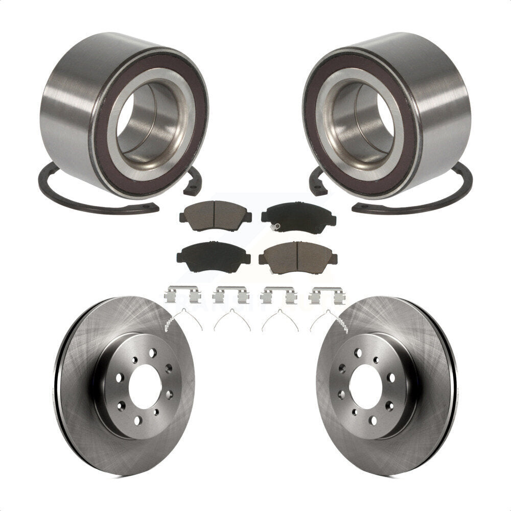 Kit de rotor de frein à disque et de plaquettes en céramique, roulement de roue avant, pour Honda Fi 2007 – 2008