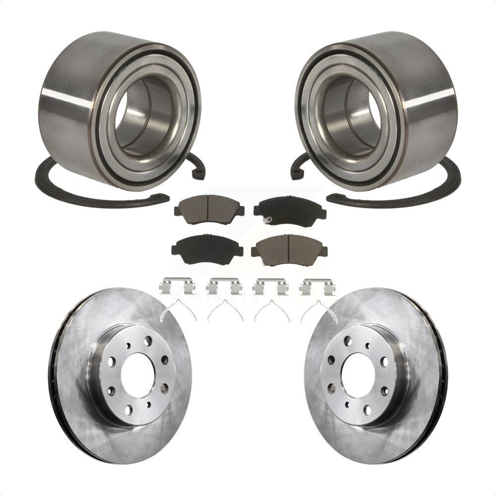 Kit de rotors de frein à disque et de plaquettes en céramique, roulement de roue avant, pour Honda Civic