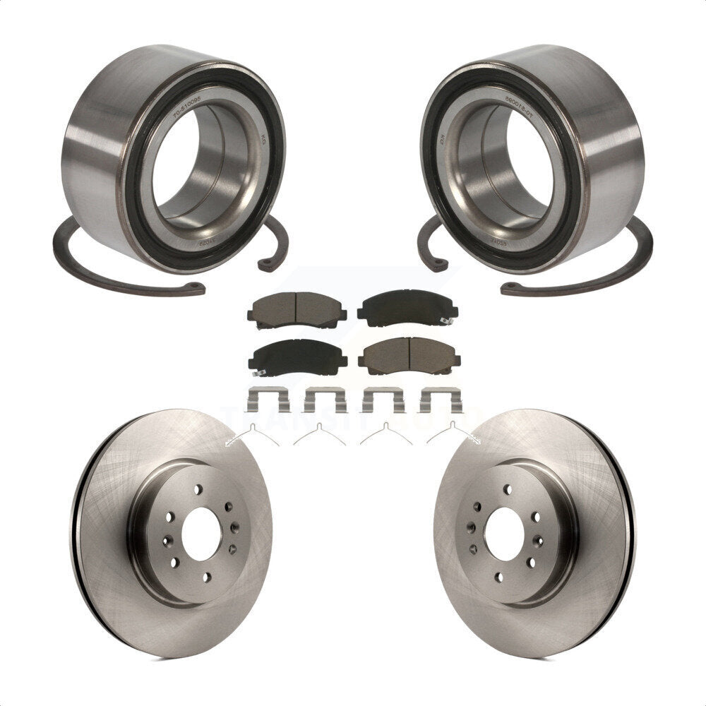 Kit de rotor de frein à disque et de plaquettes en céramique, roulement de roue avant pour Acura T 2009 – 2014