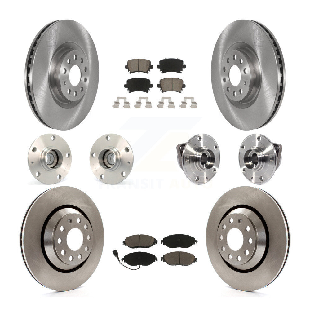 Kit de rotors et plaquettes de frein à disque, roulements de moyeu avant et arrière (10 pièces) pour Volkswagen GT